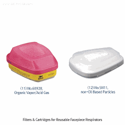 3M® Filters & Cartridges for Reusable Facepiece Respirator, 6000 Series, Light Weight, NIOSH ApprovedIdeal for Providing Gas & Vapor Protection, Minimum 99.97% Filter Efficiency, 방진 필터 & 방독 정화통