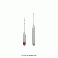 Alla® Milk Hydrometer, “D082”, g/㎖ & % milk fat Hydrometer, L165 & L200mm Without Thermometer, 1.000~1.040 g/㎖(0.001g/㎖) & 0~4% milk fat(1% milk fat), 유지방 비중계