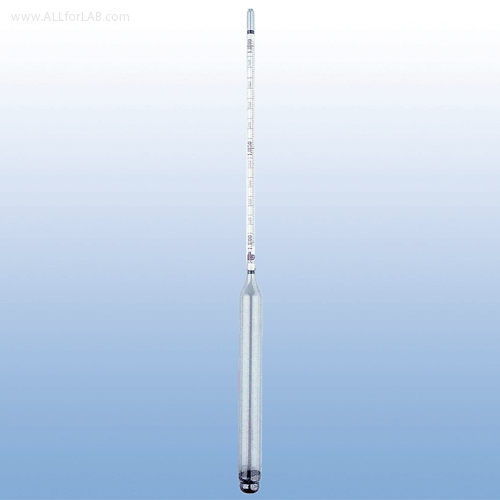 Alla® Wide-Range Hydrometer, for General Purpose, 0.200 - Ranges, ISO “D048” 0.600~2.000 g/㎖, Divi. 0.002 g/㎖, L300mm, 광역비중계