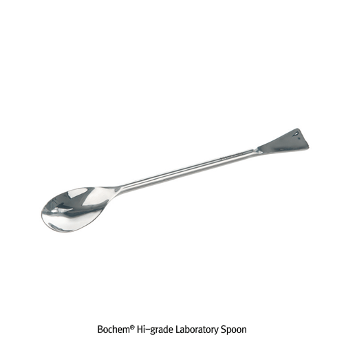 Bochem® Laboratory Spatula-Spoon, High Grade Stainless-steel, L150~300mm With 1-side Blade, Non-magnetic, Polished Surface, 랩-스푼, 비자성/비부식