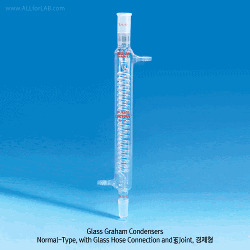SciLab® Glass Graham Condenser, Safety “Screw-On” PP Connections & JointsWith Interchangeable-Safety PP Screw GL14 Hose Connector and Joint, “Safety-model”, 나사관 냉각기