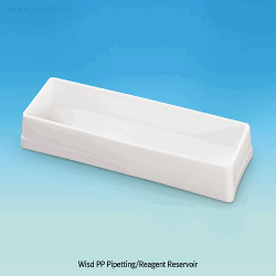 Wisd PP Pipetting/Reagent Reservoir, Reusable, 134×40×h25mm, 50㎖Good for Chemical & Heat-Resistance, Autoclavable, PP 액체 분주 레저버