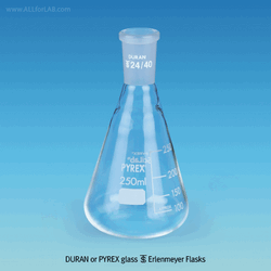 Premium DURAN-glass Joint Erlenmeyer Flask, with ASTM or DIN Joint, 25~2,000㎖ With Graduation, 조인트 삼각 플라스크