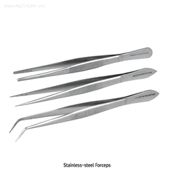 Forceps, High Grade Stainless-steel, with Ridges, Straight- & Curved-type, L105~300mm With Blunt- & Sharp-Tip, 스텐레스 포셉/핀셋, 비자성/비부식