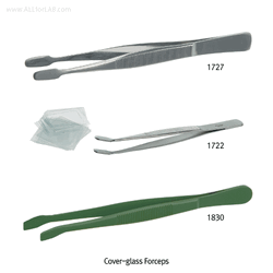 Cover Glass Forceps, High Grade Stainless-steel & PTFE-coated, L105mm With Straight & Bent-Types, 6mm Tip-wide, 커버글라스 포셉/핀셋, 비자성/비부식