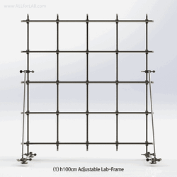 SciLab® Adjustable Φ12.7mm Stainless-steel Lab-Frame Height 100 & 140cm, Floor or Wall-Mountable, 조립식 실험용 프레임