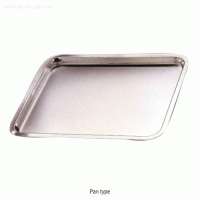 Stainless-steel Tray/Pan, High Quality, Seamless, Smooth-contour, High-polished For Laboratory & Hospital, 팬타입 4각 스텐레스 트레이