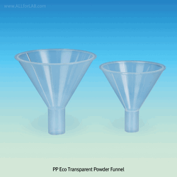 Transparent Powder Funnel, PP, with Wide Stem, Φ70~Φ150mm Chemical Resistant, Fast & Efficient, Autoclavable, -10℃+125/140℃, PP 투명파우더 펀넬