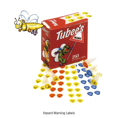 Camlab® Tubee’s® Hazard Warning Label, -20℃+80℃ With Hazard Warning Graphics, Labels on Roll, 위험/유해물 경고 라벨