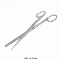 Utility Lab-Scissors, with Stopper Lifter, L150mm With Sharp-Blunt Tip, Stainless-steel 430, Rust-proof, 실험용 다용도 가위, 스토퍼 리프터 겸용