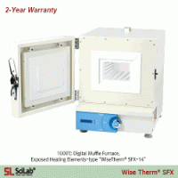 SciLab-brand® 1,000℃ Programmable Digital Muffle Furnaces,“WiseTherm® SFX”, Exposed Heating Elements-type with Digital PID Control, Short Heat-up Time, Ceramic Fiber, 4-Side Heating, with Ceramic Fiber Plate, 3~63 Lit 디지털 전기로, 디지털 PID 컨트롤 시스템, 4면 가열 방식, 히