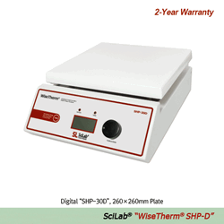 SciLab® 380℃ Standard Analog & Digital Hotplate “WiseTherm® SHP-A” & “WiseTherm® SHP-D”, Ceramic-Coated Plate With High Temp Uniformity, 180×180- or 260×260-mm Plate, CE Certified, with Certi. & Traceability 아날로그 & 디지털 정밀 가열판, 우수한 온도균일성 & 경제성, 세라믹 코팅 플레이트