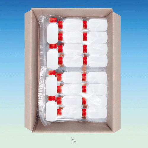 20~5,000㎖ HDPE General Purpose Screwcap Bottle, with Insert Plug Cap for Tight Sealing Wide- & Large-neck Types, -50℃+105/120℃, Non-Autoclavable, PE 바틀