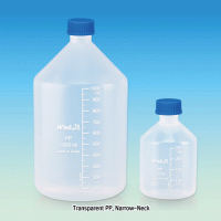 Wisd PP Narrow-neck Lab Bottle, with DIN/GL-25 & 32 Basic Cap, Fine Graduated, 50~2,000㎖Transparent & Opaque Amber, Good Chemical/Heat Resistance, 125/140℃ Stable, PP 세구 랩 바틀