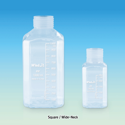 WisdTM DIY Piercing PP MeasureTM Bottle·Opentop Cap·Septa, for All DIN GL25·32·45 Threads, 100~1,000㎖ Excellent for Multiple Injection & Chemical Resistance, 125/140℃ Stable, Autoclavable, 피어싱-PP바틀·오픈탑 캡·셉타