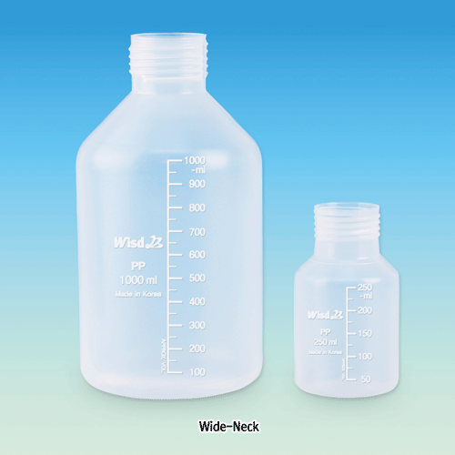 WisdTM DIY Piercing PP MeasureTM Bottle·Opentop Cap·Septa, for All DIN GL25·32·45 Threads, 100~1,000㎖ Excellent for Multiple Injection & Chemical Resistance, 125/140℃ Stable, Autoclavable, 피어싱-PP바틀·오픈탑 캡·셉타