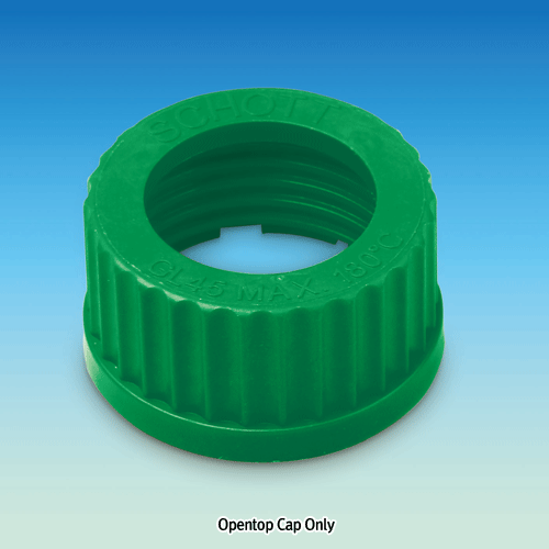 WisdTM DIY Piercing PP MeasureTM Bottle·Opentop Cap·Septa, for All DIN GL25·32·45 Threads, 100~1,000㎖ Excellent for Multiple Injection & Chemical Resistance, 125/140℃ Stable, Autoclavable, 피어싱-PP바틀·오픈탑 캡·셉타