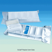 SciLab® Popular Cover Glass, with Hinged Dispenser Box, 18×18~24×60mmMade of Super White Borosilicate Glass, No.1 ; 0.13 ~ 0.16mm Thickness, 커버 글라스