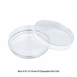 Wisd Φ35~Φ150mm PS Disposable Petri Dish, Sterile, CE CertifiedWith Flat Base, Breathing Lugs, Stackable, -10℃+70/80℃, 일회용 멸균 페트리디쉬