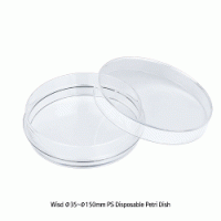 Wisd Φ35~Φ150mm PS Disposable Petri Dish, Sterile, CE CertifiedWith Flat Base, Breathing Lugs, Stackable, -10℃+70/80℃, 일회용 멸균 페트리디쉬