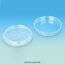 Wisd Φ65 PS Sterile Contact Dish, Convex Bottom Type, with Alphanumeric Marked GridWith Grid 10×10mm, CE Certified, -10℃+70/80℃, PS 눈금 페트리디쉬