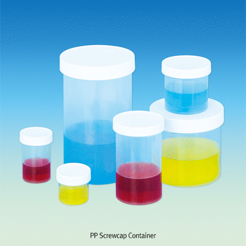 WisdTM PP Straight Sided MeasureTM Bottle, Precisely Graduated, Autoclavable, 25~1,000㎖ Jar-type, Transparent, with BS Standard Large Neck Screwcap/Liner-less, 125/140℃, Good for Foodstuffs and Laboratory, 대광구 정밀눈금 바틀