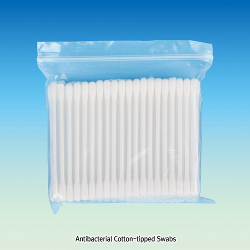Antibacterial Cotton-tipped Swab, Double - EndedWith Flexible PP-Handle, Autoclavable, Multiuse, 항균 면봉