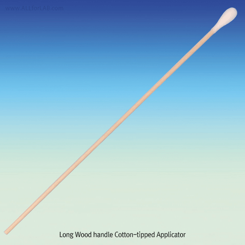 Long Wood Handle Cotton-tipped Applicator, Φ5mm Single Cotton Tip, Autoclavable Ideal for Cleaning Long·Narrow Small Articles, L150mm, 나무 핸들 면봉