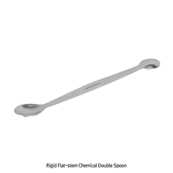 Rigid Flat-Stem Chemical Double Spoon, High Grade Stainless-steel, L120~300mm With Flat-stem, Non-magnetic, 평면 손잡이형 양면 시약 스푼, 비자성/비부식