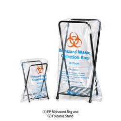 SciLab® Biohazard Waste Collection Bag(PP) & Stand, 20×30cm~60×90cm, t0.05mm For Pollution Prevention & Hygiene, Disposable, Autoclavable, PP 바이오해저드 백, 스탠드 별도