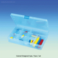 Cowie® PTFE Colored Octagonal-type Stirrer Bar-Set, L15~75mm, 15pcs/set For Lab & Industry, -200℃+280℃, PTFE 칼라 마이크로 & 옥타고날형 마그네틱바 세트