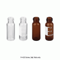 SciLab® 9-425 Screwtop 2㎖/Φ12×32 Autosampler Vial, Large Opening, Caps·Septa·Inserts ; Separately Clear & Amber, for Chromatography, Boro-glass 5.1, 2㎖ 스크류탑 오토샘플러 바이알, 캡·셉타·인써트 별매, 12×32