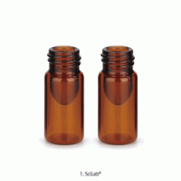 Amber “V”-Vial, Max Sample Recovery, Boro-glass 3.3 & 5.0, with V-Conical Bottom Ideal for Micro-Storage, Medicine Packaging, Trace Biological Preparation, 갈색 V-바이알, 스크류캡 and 셉타 별매