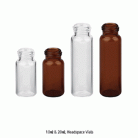 SciLab® 18mm Screwtop 10 & 20㎖ Autosampler Headspace Vials & Caps ; Separately Clear & Amber, for Agilent® & Shimadzu®, Boro-glass 5.1, 10 & 20㎖ 스크류탑 헤드스페이스 바이알 & 캡