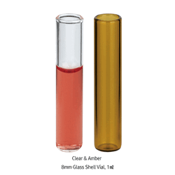SciLab® 8.2mm Plugtop 1㎖/Φ8.2×40 Autosampler Shell Vial “Pack-Set”, with PE Plug Clear & Amber, for Chromatography, Boro-glass 5.1, 1㎖ 플러그탑 오토샘플러 쉘 바이알세트, 8.2×40