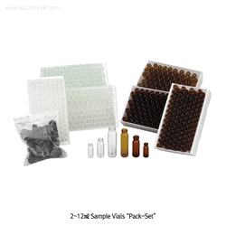 SciLab® 2~12㎖ Sample Vials, with Black PP Screwcap & Septa “Pack-Set” With “USP-I” Boro 5.0 Glass, Clear & Amber, 2~12㎖ 샘플 바이알 Pack-Set