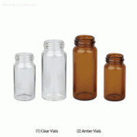 SciLab® 6~16㎖ Sample Vials, Screwcaps & Septa ; Separately With “USP-I” Boro 5.0 Glass, Clear & Amber, 6~16㎖ 샘플 바이알, 캡 & 셉타 각각 별매