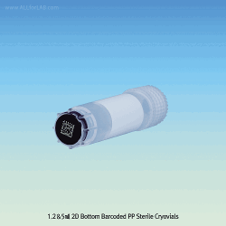 CryoTain TM 1.2~5㎖ 2D Bottom Barcoded PP Sterile Cryovial, External/Internal Thread, Self-standingFree of DNase · RNase · Endotoxin-free, Irradiation Sterilization, -196~+121℃ ,2D바텀 바코드 멸균 냉동 바이알