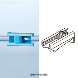 DURAN® Plastic Tubing Clamp, POM, for up to O.D 4.5~14mm Tubes With Color Code, KT-model, KECK® 플라스틱 튜빙-클램프