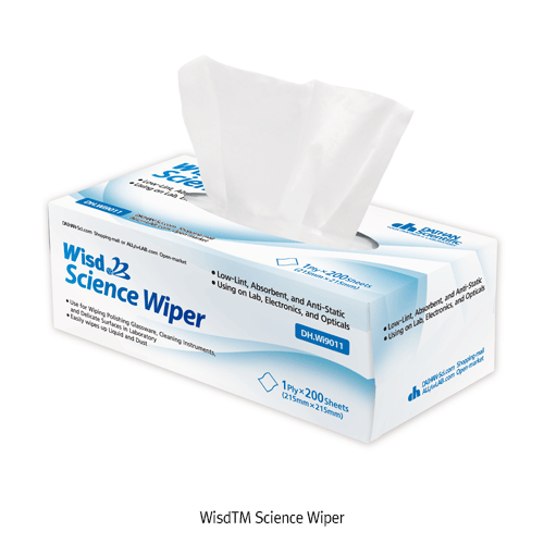 WisdTM Science Wiper, Non-Fluorescence Pulp, Low-Lint/Good Absorbent/Anti-Static Using on Lab·Electronics·Optical, 사이언스 크린 와이퍼, 로우린트 정전방지형