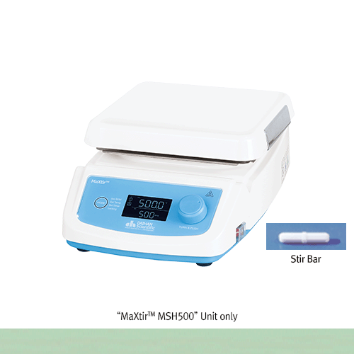 DAIHAN® Premium 500℃ High-Temp Hotplate Stirrer “MSH500”, Solid Ceramic Glass Plate, 200×200mm With Permanently Brushless Shade Motor(BLAC), Large LCD, Optimum Insulation Layer. Accurate Temp Control, Hot-Top Indicator, 80~1,500rpm 고온용 디지털 가열 자력 교반기, 최적의 