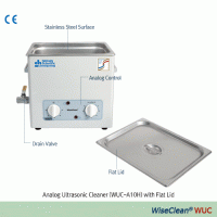 DAIHAN® Analog Ultrasonic Cleaner “WUC-A” , Timer/Temp. Output Controller, with Certi. & Traceability, 1.2~22 LitWith Stainless-steel Flat Lid, Highly Effective Cleaning, up to 85℃, 0~30min, 40kHz Frequency, without Basket초음파 세척기, 온도 및 시간 설정, 고효율, 다용