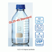 DURAN® Premium GL25~45 Original & GLS80 Wide-neck Laboratory Bottle, Graduated, 10~50,000㎖ Borosilicate Clear Glass 3.3, with Screwcap & Pouring Ring, Autoclavable, Ideal for Culture & Multi-use, 오리지널 & 광구 랩바틀