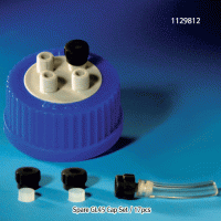 DURAN® 4-Port GL45 HPLC PP Screwcap & Seals For od.Φ1.6 & Φ3.2mm Tubes, HPLC용 GL45 스크류캡 & 씰 세트