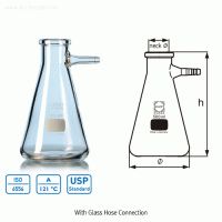 DURAN® Premium Super-Duty Filtering Flask, Boro-glass 3.3, 100~2,000㎖ With Heavy Wall Thick-for High Vacuum, ISO/DIN, 고급고압 여과 플라스크