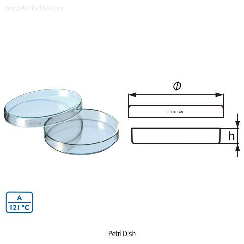 DURAN® STERIPLAN® Petri Dish, Autoclavable, Φ40~200mm Good for Auto-Line, Made of Soda-lime Glass, Popular-model, 기본형 페트리디쉬