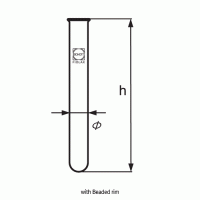 DURAN® Premium Boro-glass Heavy-duty Culture/Test Tube, Heavy wall, Can be used with Stoppers, 4~100㎖ Beaded With Heavy-Duty Beaded Rim, Autoclavable, 프리미엄 글라스 시험관