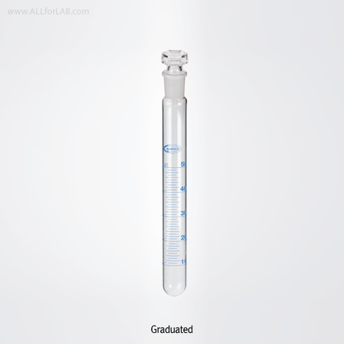 Glass Stoppered Test Tube, with/without Graduation, Φ12~Φ32mmWith DIN Joint Stopper, Boro-glass 3.3, Anti-Chemical /-Temp, 조인트 스토퍼 시험관