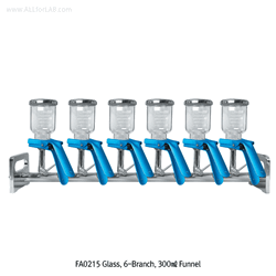 TJV® Vacuum Manifolds & Filter Holder Funnel, Ideal for Strong Solvents & HPLC media With All Stainless-steel & Glass Funnel, Single-/3-/6-Branchs, 진공 매니폴드&필터 홀더