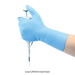 UniGloves® Long Cuff Nitrile Exam Glove, Powder Free, Textured, L295mm Ideal for Safety, Premium Grade AQL 1.5, Light Blue Color, 롱커프 니트릴 실험장갑
